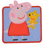 Aufbügeletikett Gurli Schwein mit Teddybär 6x6,5cm