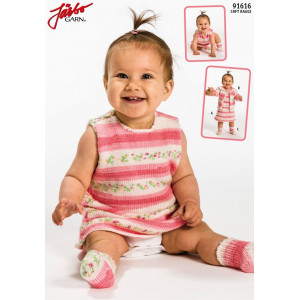 Järbo Baby-Kleid und Cardigan mit passenden Socken - Strickmuster mit Kit Größen 0-2 Jahre