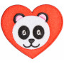 Herz Panda Aufkleber zum Aufbügeln 6,8x6,1cm