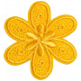 Aufbügeletikett Blume Gelb 4,5x4cm