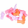 Infinity Hearts Mask Stopper / Stick Protector Hände Gummi Ass. Farben 3,5x1,1cm - 18 Stück