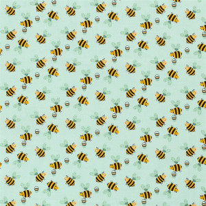Baumwollpopeline Stoff 150cm 021 Bienen - 50cm