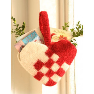 Christmas Decoration Heart by DROPS Design - Muster mit Kit für gefilzte Weihnachtsdekoration Herzen 20x26cm