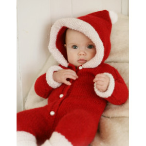 My First Christmas by DROPS Design - Strickmuster mit Kit Baby Weihnachts-Einteiler mit Kapuze Größen 4-9 Monate