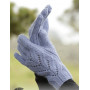 Parisien by DROPS Design - Strickmuster mit Kit Handschuhe mit Spitzen-Zopfmuster Einheitsgröße