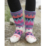 Colorful Winter by DROPS Design - Häkelmuster mit Kit verschiedenfarbige Socken Größen 35/37 - 41/43