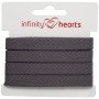 Infinity Hearts Fischgrätband Baumwolle 10mm 15 Dunkelgrau - 5m