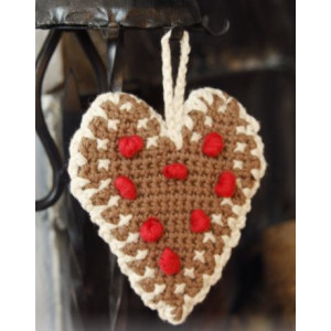 Gingerbread Heart by DROPS Design - Häkelmuster mit Kit Weihnachts-Herz 13x11cm - 2 Stk