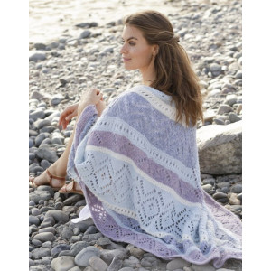 Lilac shawl by DROPS Design – Strickmuster mit Kit Tuch 104x208cm