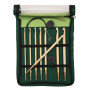 KnitPro Bambus Häkelhaken Set Bambus 60-80-100 cm 3,5-8 mm 8 Größen für tunesische Häkelarbeit / Häkeln