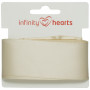 Infinity Hearts Satinband beidseitig 38mm 810 Natur - 5m