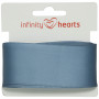 Infinity Hearts Satinband beidseitig 38mm 338 Blau - 5m