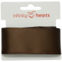 Infinity Hearts Satinband beidseitig 38mm 850 Braun - 5m