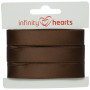 Infinity Hearts Satinband beidseitig 15mm 850 Braun - 5m