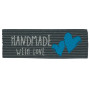 Label "Handmade with Love" Grau und Blau - 1 Stück