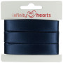 Infinity Hearts Satinband beidseitig 15mm 370 Marine - 5m