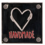 Etikett/Label "Handmade Herz" Grau und Rot -1 Stück