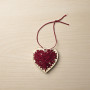 Infinity Hearts Stickerei/Kreuzstich Holzplatte/Schlüsselanhänger Herz 5x5cm - 5 Stk