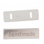 Infinity Hearts Handmade Label Messing Silber 36x10mm - 5 Stk