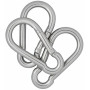 Infinity Hearts Karabiner rostfreier Stahl Silber 100x50mm - 3 Stk