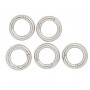 Infinity Hearts O-Ring/Endlos Ring mit Öffnung Messing Silber Ø18mm - 5 Stück.