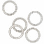 Infinity Hearts O-Ring/Endlos Ring mit Öffnung Messing Silber Ø30mm - 5 Stück.