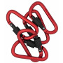 Infinity Hearts Karabiner mit Verschlusssicherung Messing Rot 80mm - 5 Stk