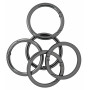 Infinity Hearts O-Ring/Endlosring mit Öffnung Messing Gunmetal Ø43,6mm - 5 Stück.