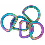 Infinity Hearts D-Ring Eisen versch. Farben 25x25mm - 5 Stk