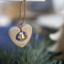 Infinity Hearts Bells / Weihnachtsglocken Gold 15mm - 10 Stück.