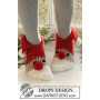 Christmas Slippers by DROPS Design - Häkelmuster mit Kit Weihnachts-Slipper Größen 22/24 - 42/44