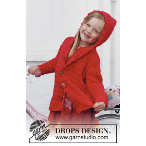 Little Red Riding Hood by DROPS Design - Häkelmuster mit Kit Kinder-Jacke mit Kapuze Größen 3-12 Jahre