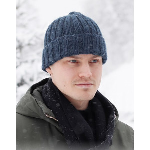 Icebound Hat von DROPS Design - Mützenstrickmuster Größe. S/M - L/XL