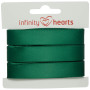 Infinity Hearts Satinband beidseitig 15mm 587 Dunkelgrün - 5m