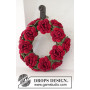 Christmas in Bloom by DROPS Design - Häkelmuster mit Kit Weihnachts-Kranz mit Blumen 22cm
