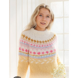 Lemon Meringue Sweater by DROPS Design - Blusenstrickmuster Größe S - XXXL