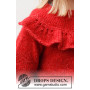 Red Hibiscus by DROPS Design - Bluse Strickmuster Größe 3-14 Jahre