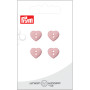 Prym Kunststoffknopf Herz Rosa 12mm 2 Löcher - 4 Stück