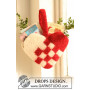 Christmas Decoration Heart by DROPS Design - Muster mit Kit für gefilzte Weihnachtsdekoration Herzen 20x26cm