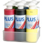 Plus Color Bastelfarbe, Primärfarben, 6x250 ml/ 1 Pck