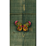 Permin Stickereiset Schmetterling grün rosa 9x6cm
