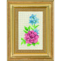 Permin Stickerei Kit Rose und blaue Blumen 9x14cm