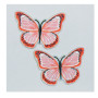 Aufbügeletikett Rot Schmetterling 4 x 3 cm - 2 Stück