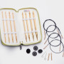 KnitPro Bambus Häkelhaken Set Bambus 50-70-90 cm 3,5-8 mm 8 Größen für tunesische Häkelarbeit / Häkeln