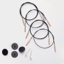 KnitPro Draht / Kabel für austauschbare Rundstricknadeln 20 cm (wird 40cm inkl. Nadeln) Schwarz mit goldenem Gelenk