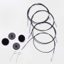 KnitPro Draht / Kabel für austauschbare Rundstricknadeln 126 cm (wird 150cm inkl. Nadeln) Schwarz mit Silbergelenk