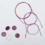 KnitPro Wire / Cable (Swivel) für austauschbare Rundstricknadeln 35 cm (wird 60cm inkl. Nadeln) Lila