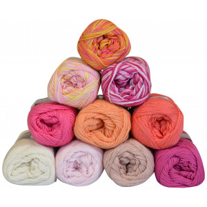Mayflower Cotton 8/4 Garnpakke 10 farver Rosa nuancer - 10 stk