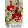 Heart Basket by DROPS Design - Häkelmuster mit Kit Weihnachts-Körbchen 10cm - 2 Stk