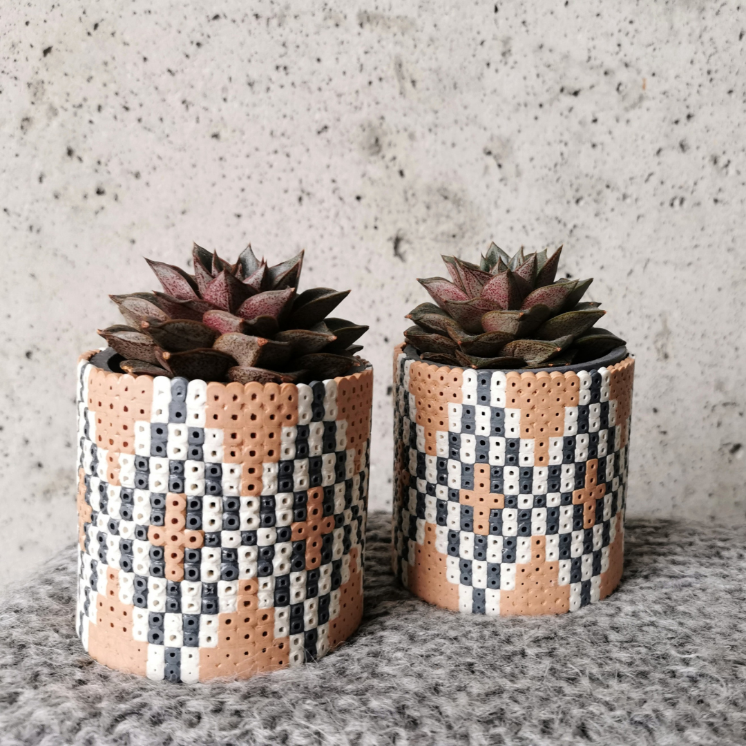 pots made with hama beads